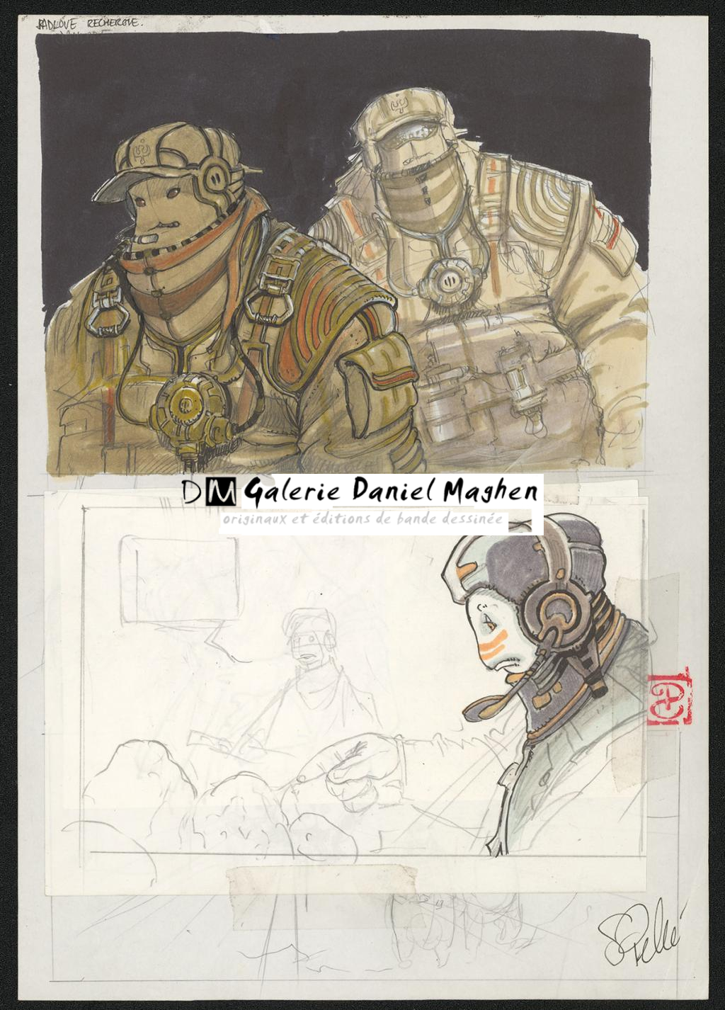 Dessin original de recherche - Serge Pellé - Acrylique, encres et crayon sur papier - 5229