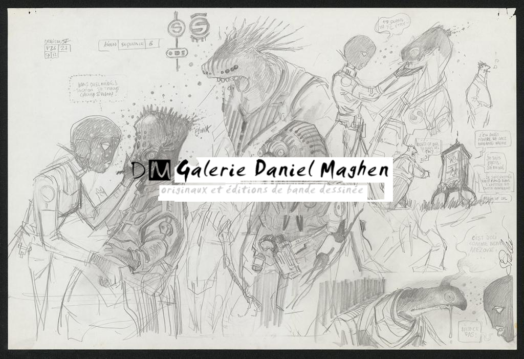 Crayonné original de recherche - Serge Pellé - Mine de plomb sur papier - 5230