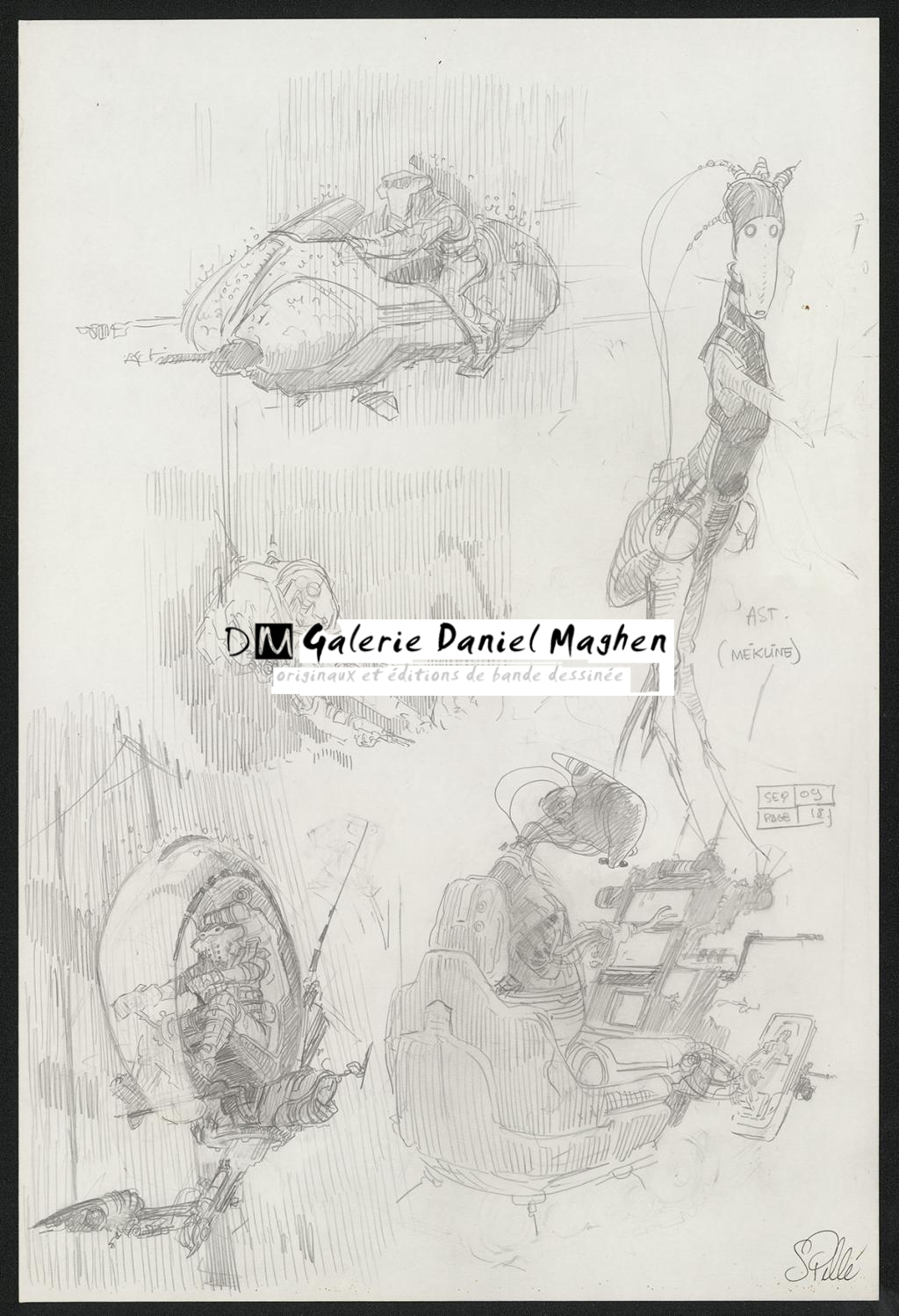 Crayonné original de recherche - Serge Pellé - Mine de plomb sur papier - 5231