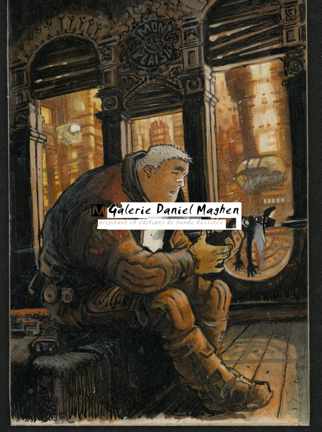 Illustration originale - Serge Pellé - Acrylique, encres et crayon sur papier - 5235