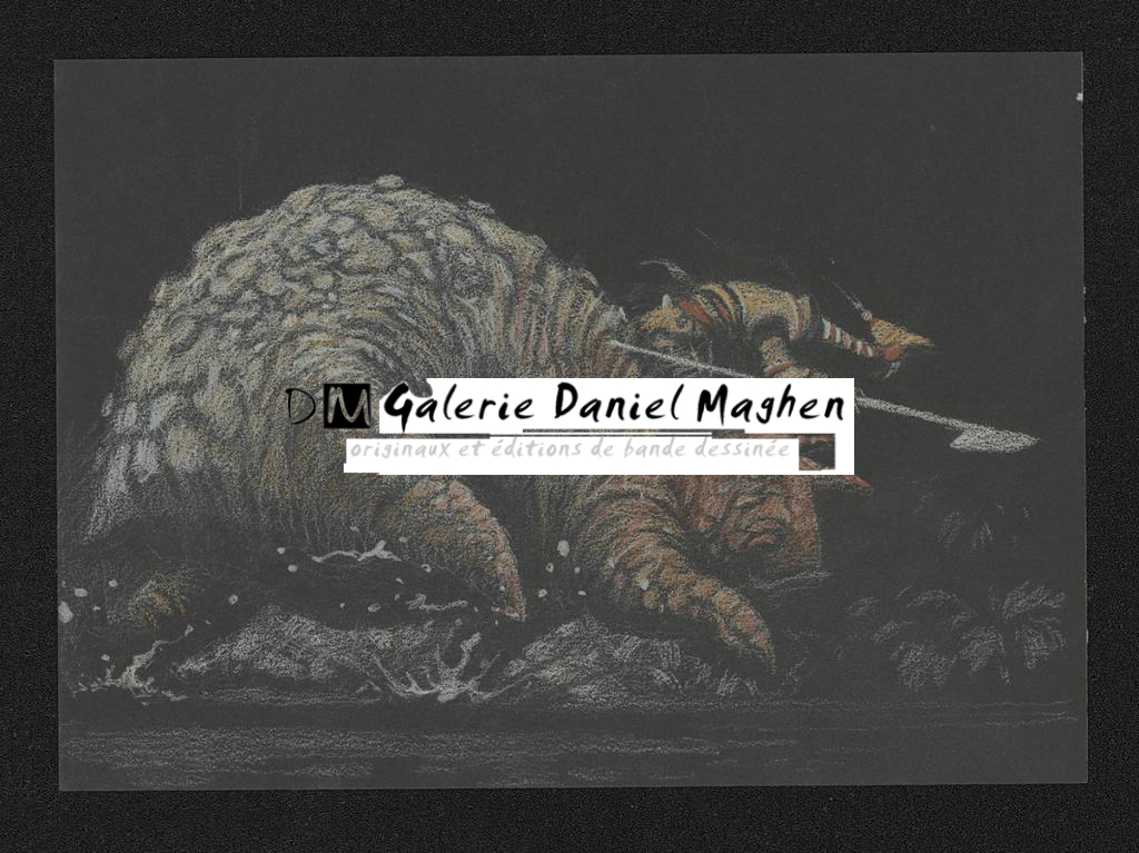 Illustration originale - Serge Pellé - Crayon de couleur sur papier - 5238