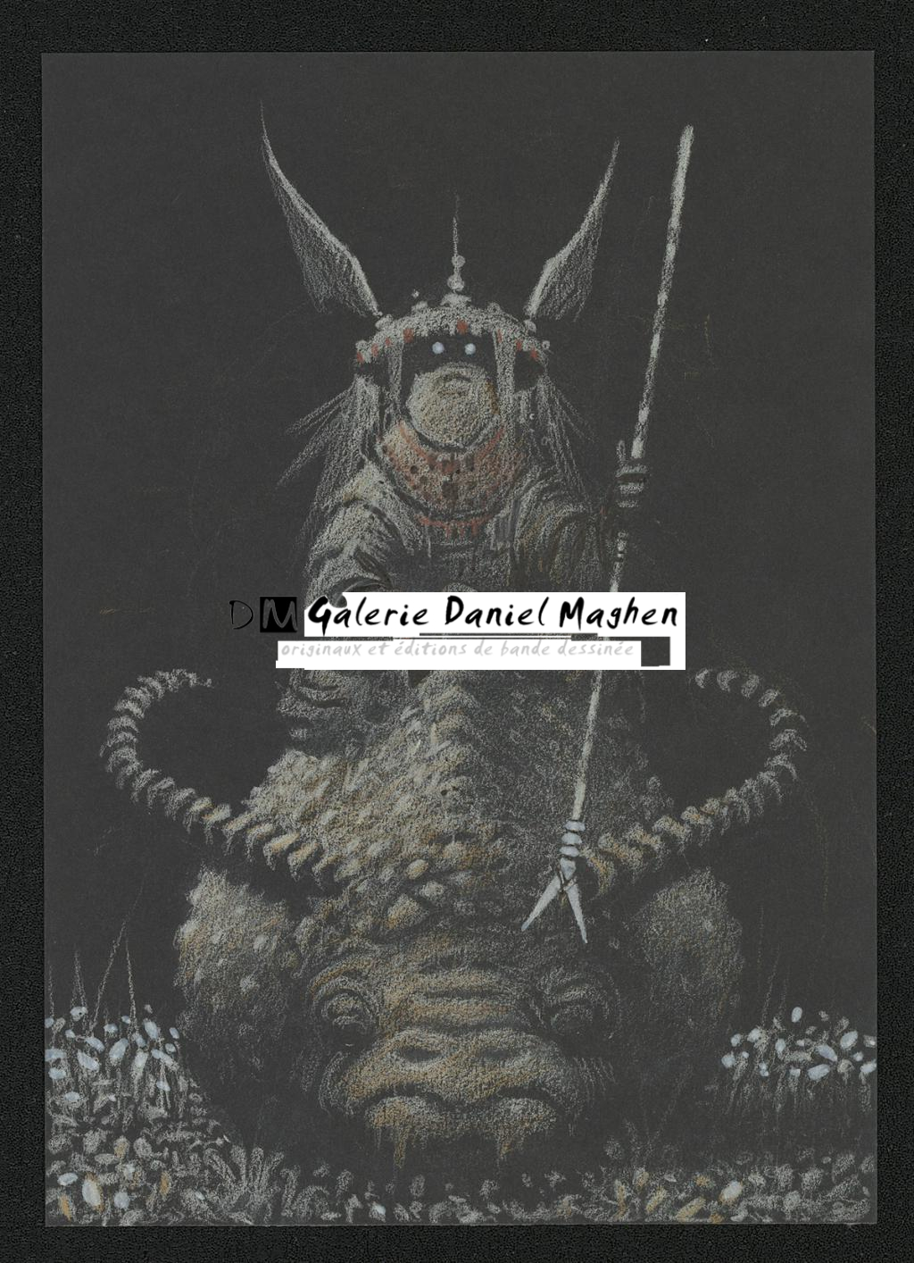 Illustration originale - Serge Pellé - Crayon de couleur sur papier - 5239