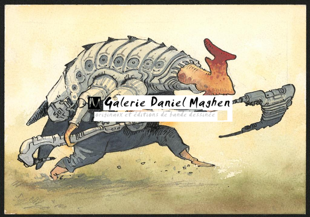 Illustration originale - Serge Pellé - Aquarelle, encre de Chine et crayon de couleur - 5242