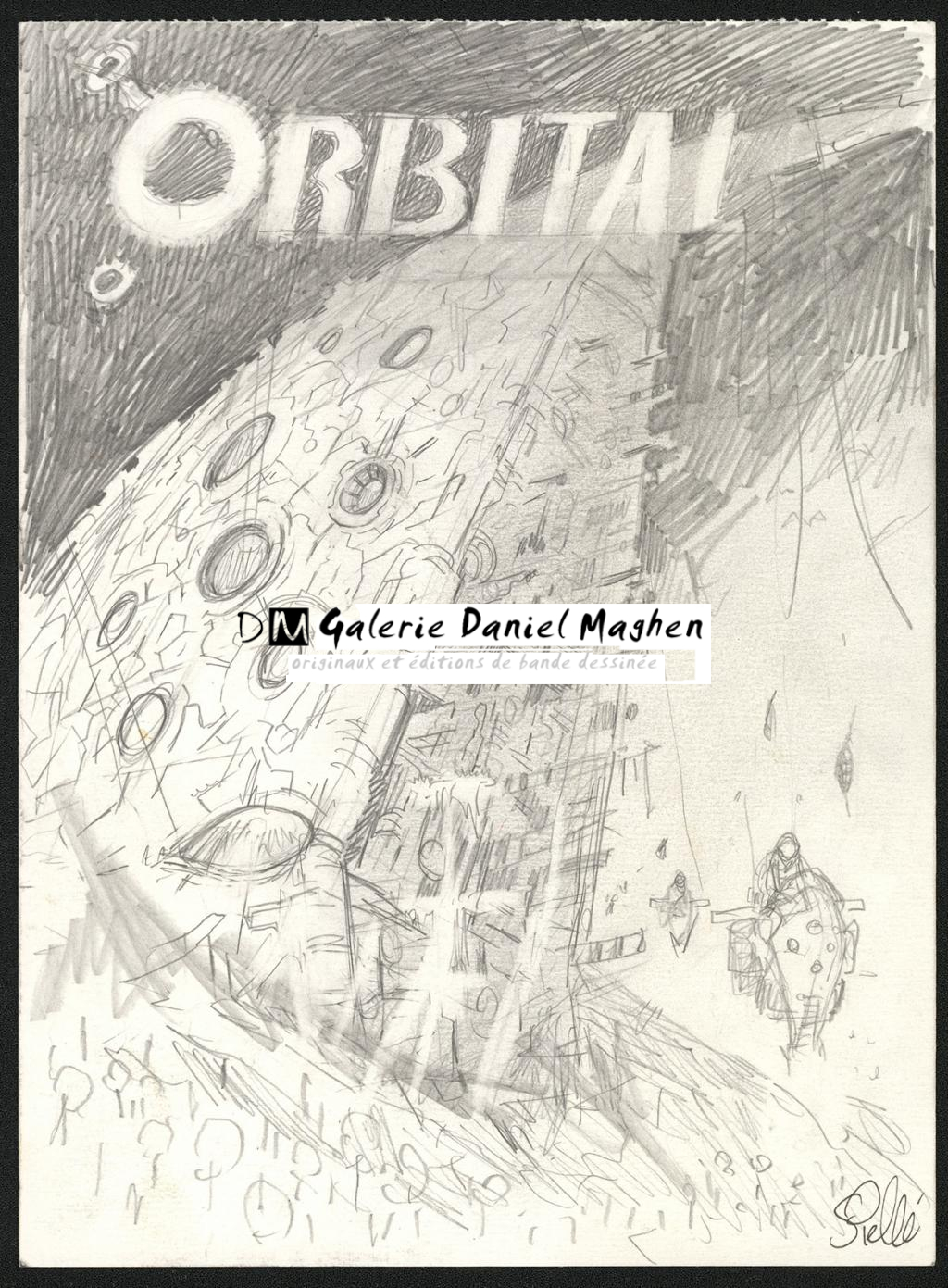 Illustration originale, projet de couverture - Serge Pellé - Mine de plomb sur papier - 5244