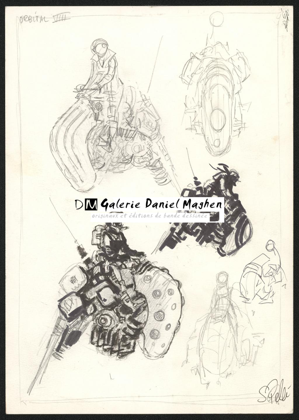 Crayonné original de recherche - Serge Pellé - Mine de plomb sur papier - 5835