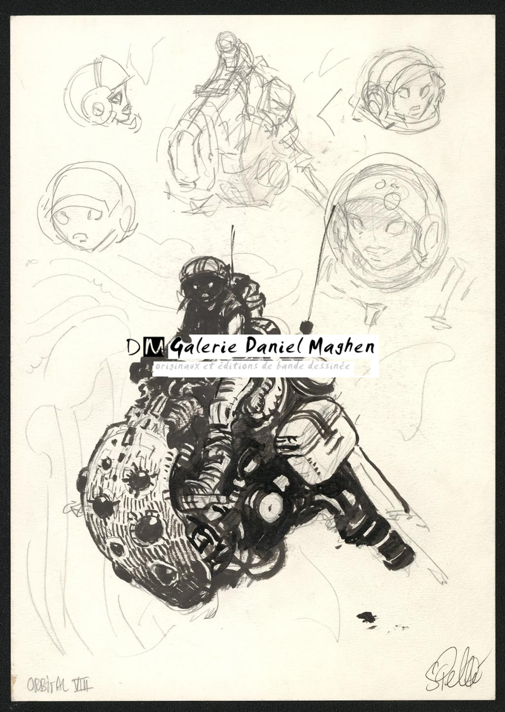 Crayonné original de recherche - Serge Pellé - Mine de plomb sur papier - 5246