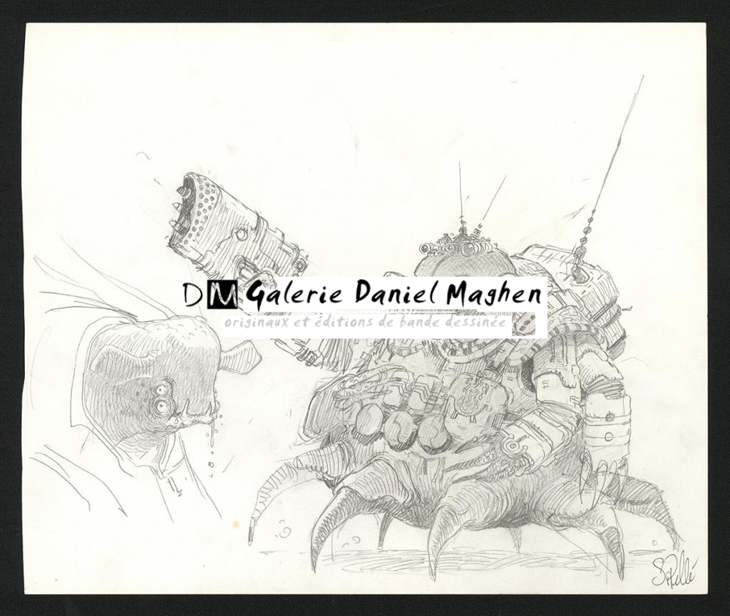 Crayonné original de recherche - Serge Pellé - Mine de plomb sur papier - 5248