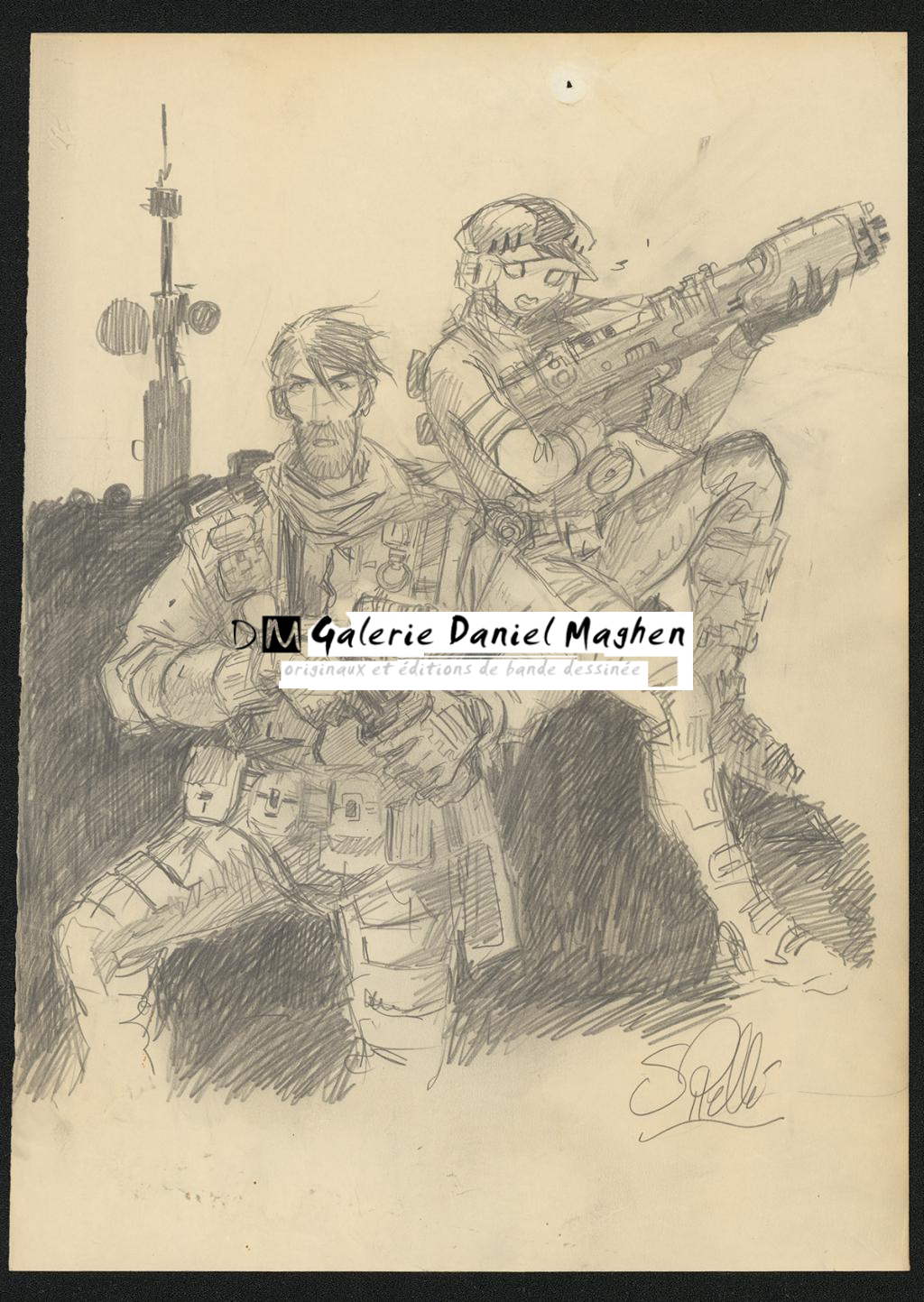 Crayonné original de recherche - Serge Pellé - Mine de plomb sur papier - 5250