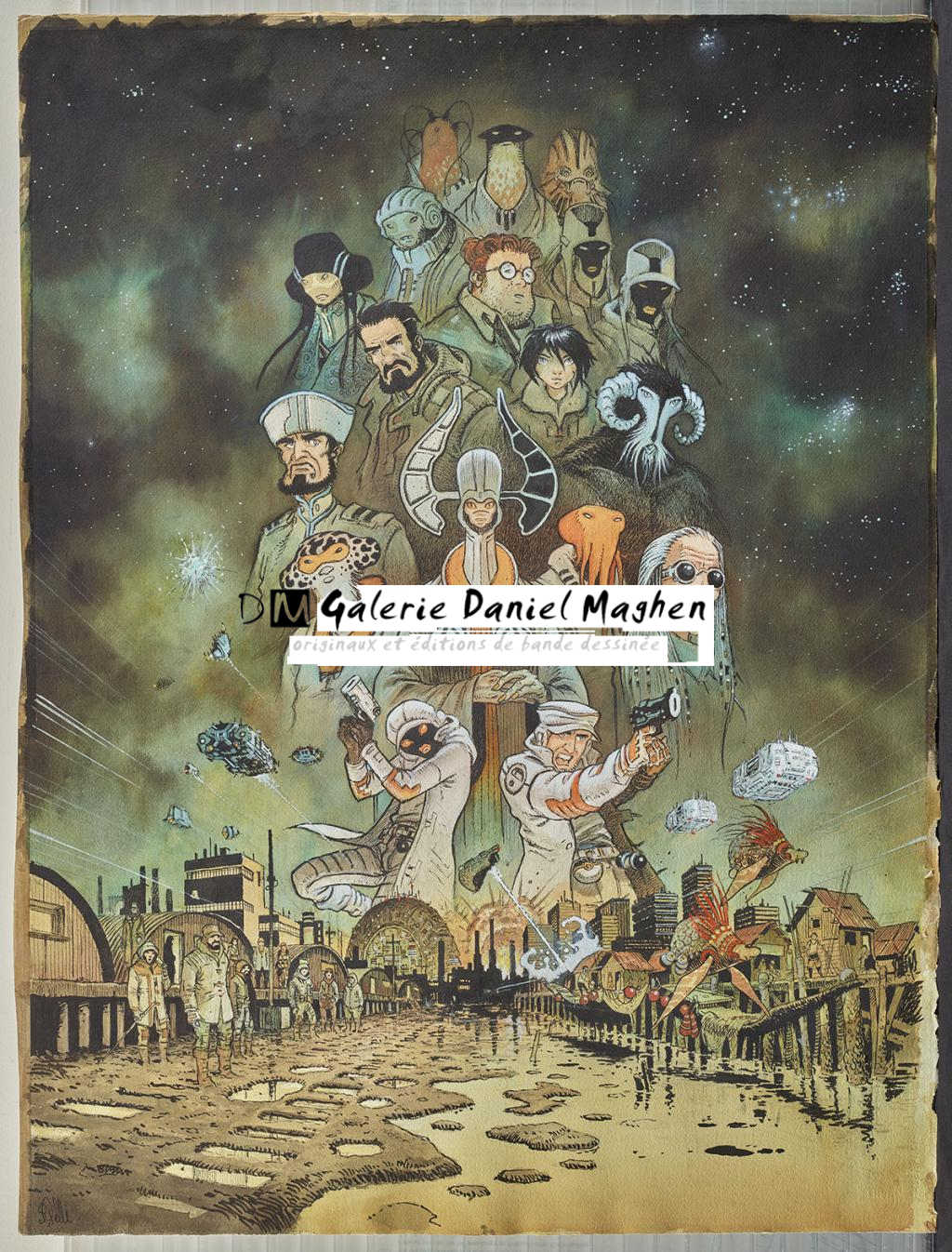 Couverture originale de l'intégrale n°1 - Serge Pellé - Acrylique, encres et crayon sur papier - 5865