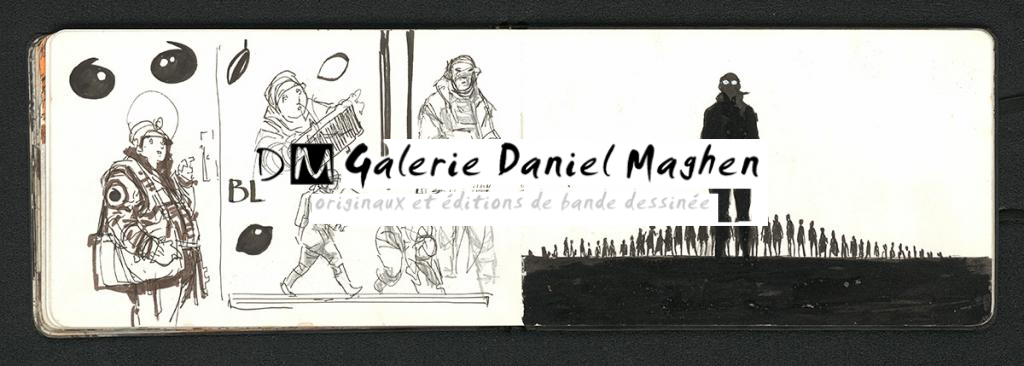 Carnet de 62 pages, daté du 5 mai 2017 en première page. 
A noter que le carnet devra partir en reprographie avant d'être remis à l'acheteur - Serge Pellé - Technique mixte - 5869