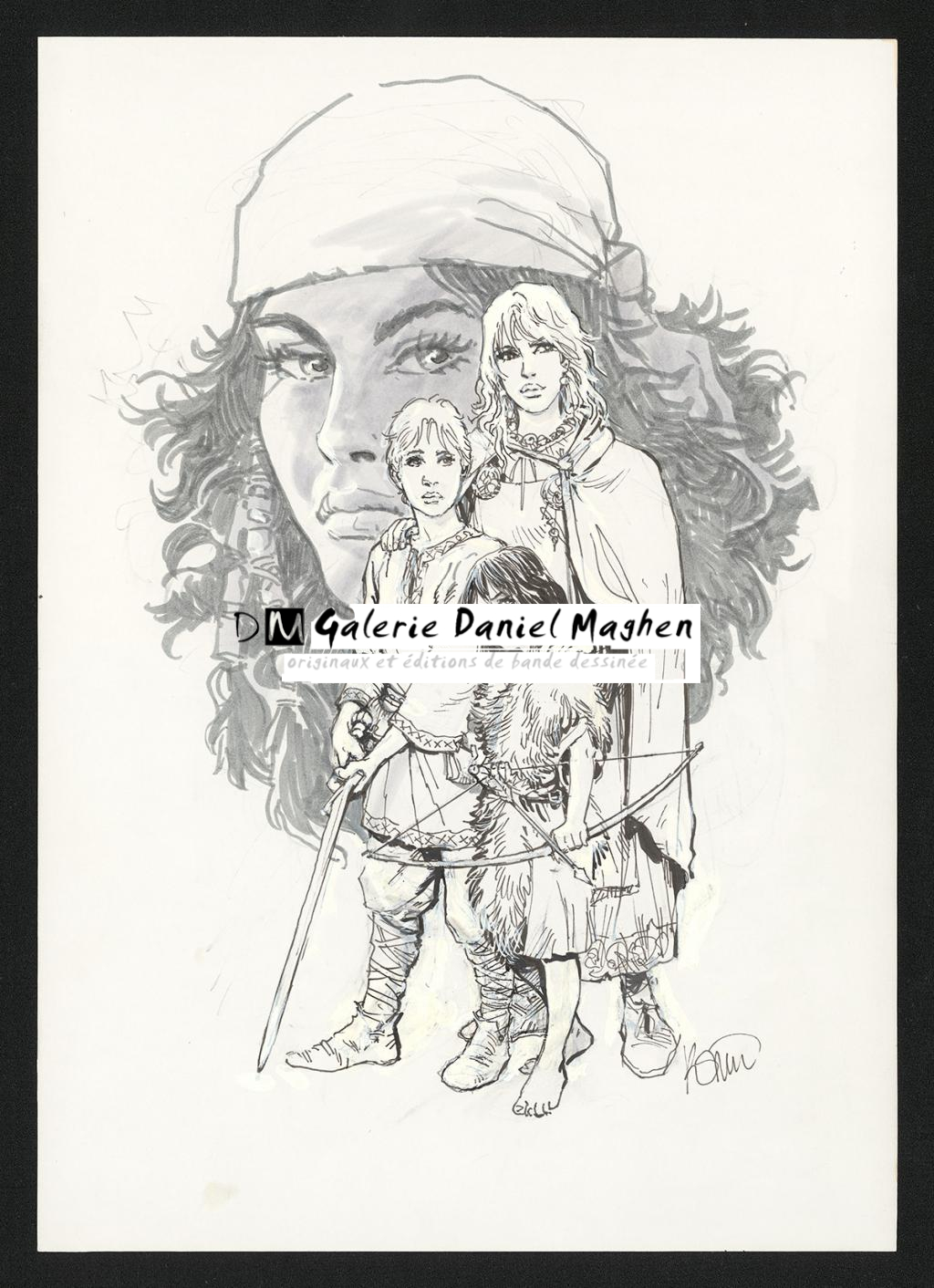 Illustration originale - Grzegorz Rosinski - Encre de Chine sur papier - 6009