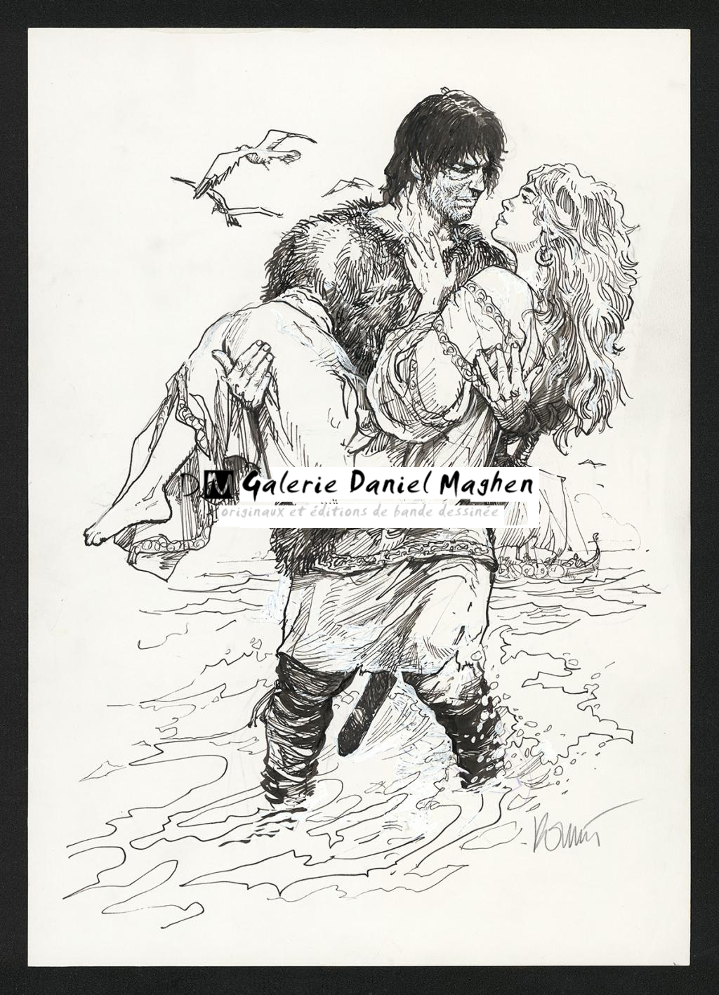 Illustration originale - Grzegorz Rosinski - Encre de Chine sur papier - 6001