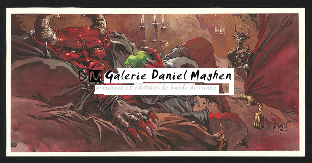 Illustration originale - Guillaume Sorel - Encre de Chine, encre de couleur et crayon - 6135