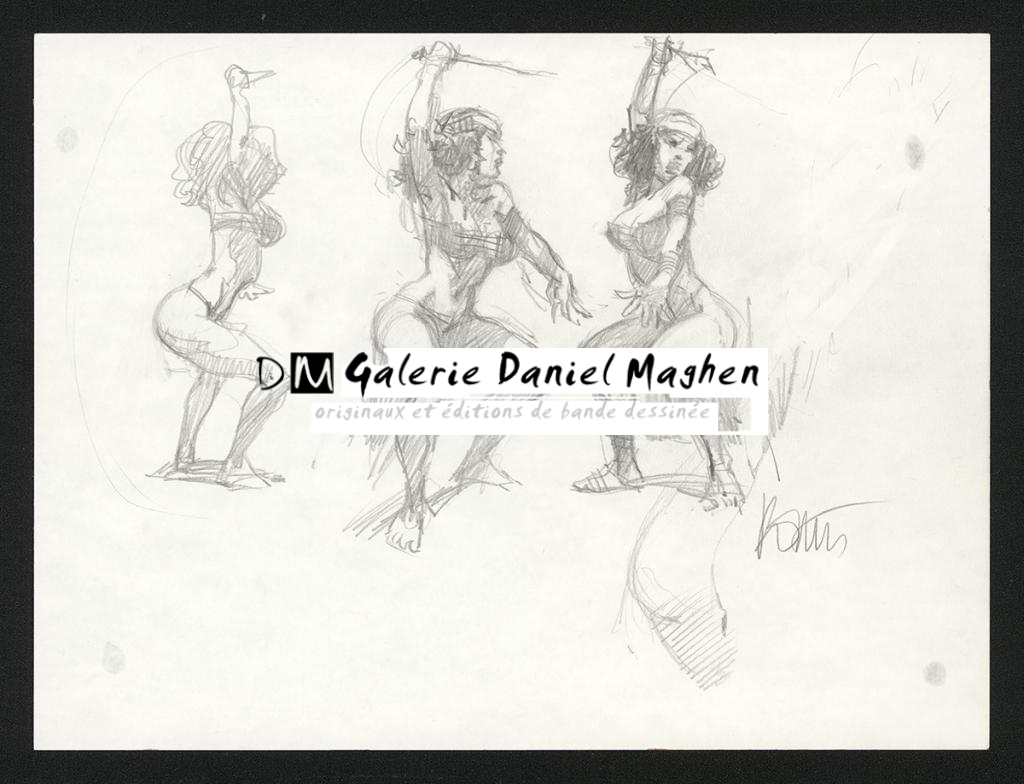 Illustration originale, étude de personnage - Grzegorz Rosinski - Technique mixte - 6019