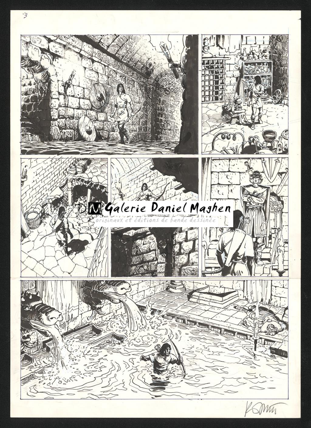 Planche originale inédite réalisée pour un jeu vidéo - Grzegorz Rosinski - Encre de Chine sur papier - 6060