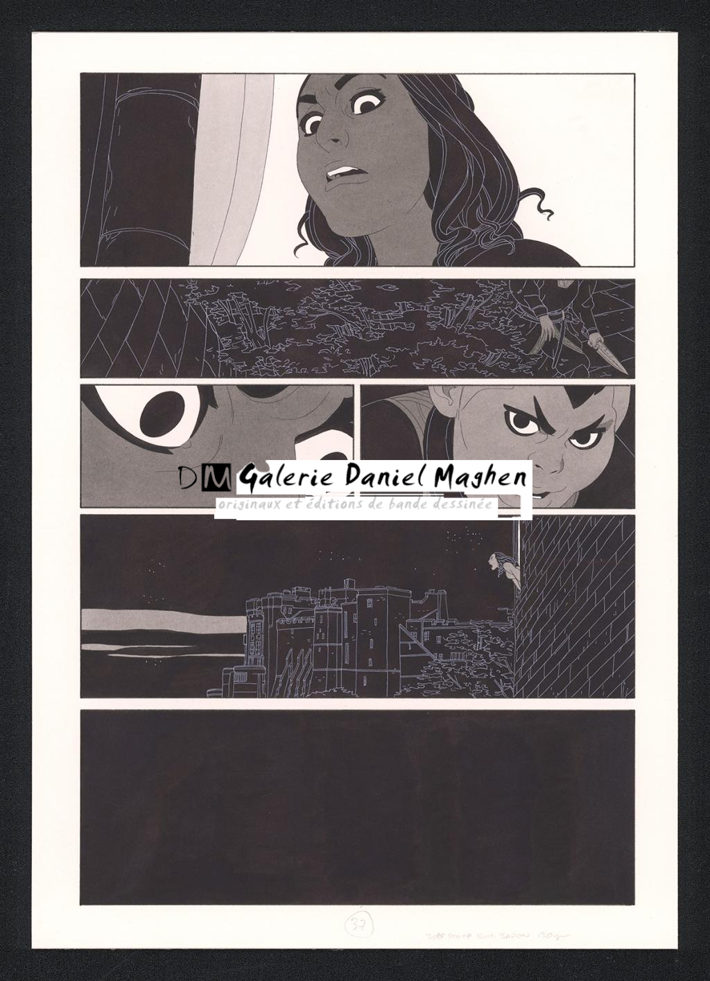 Planche originale - Bertrand Gatignol - Encres noires et aquarelle sur papier - 6143