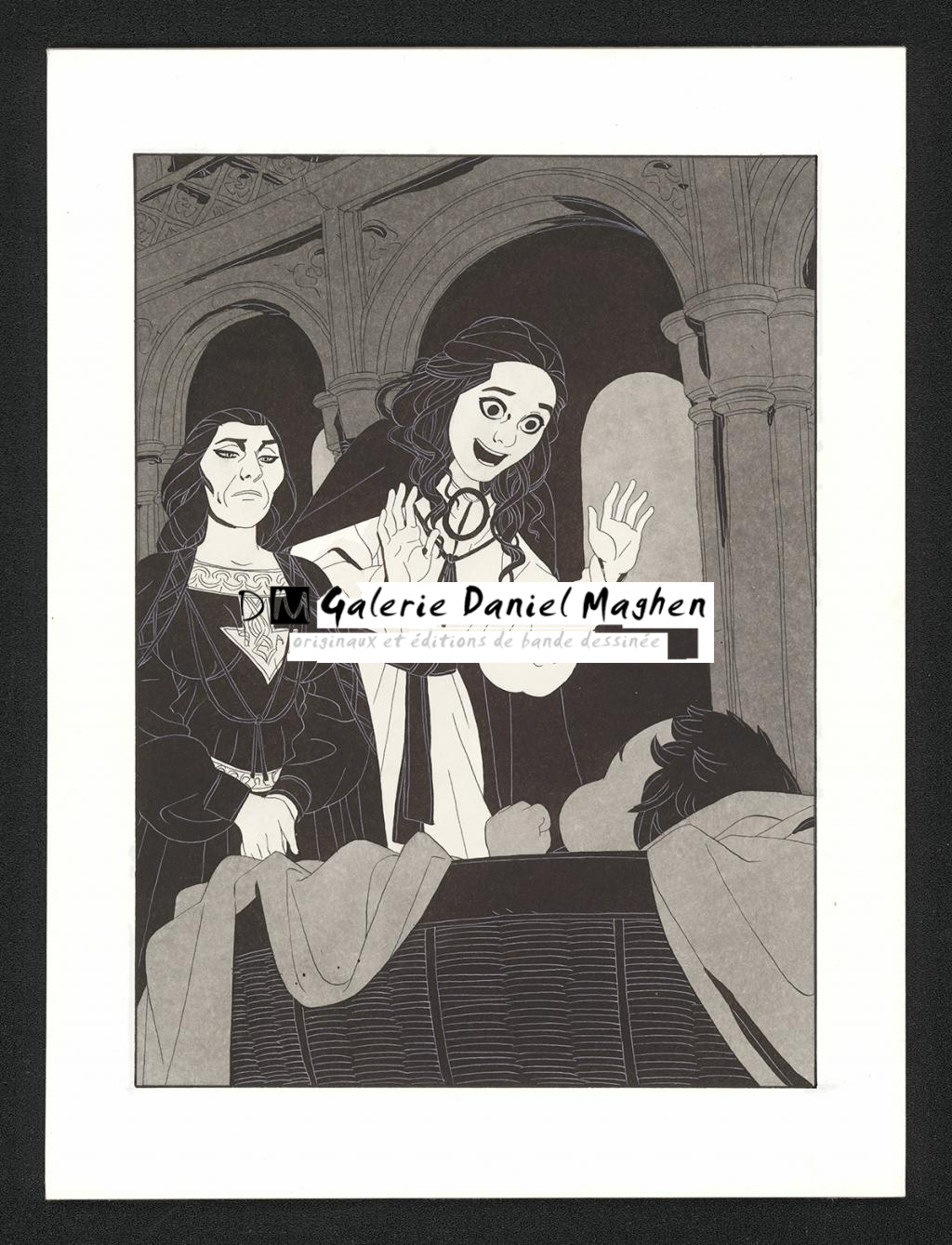 Illustration originale - Bertrand Gatignol - Encres noires et aquarelle sur papier - 6553