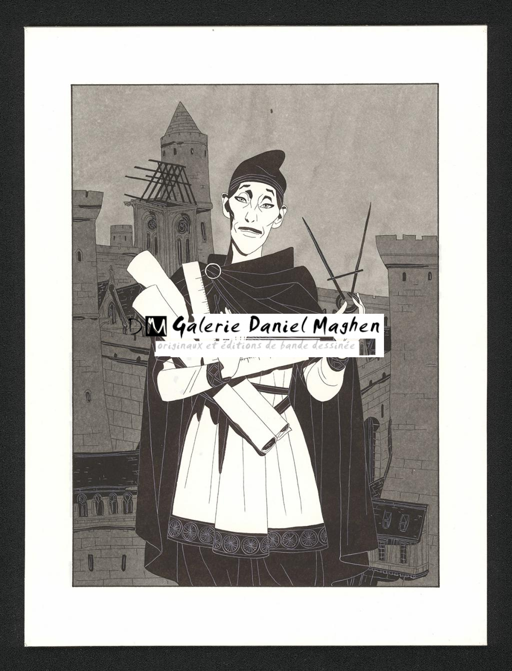 Illustration originale - Bertrand Gatignol - Encres noires et aquarelle sur papier - 6179