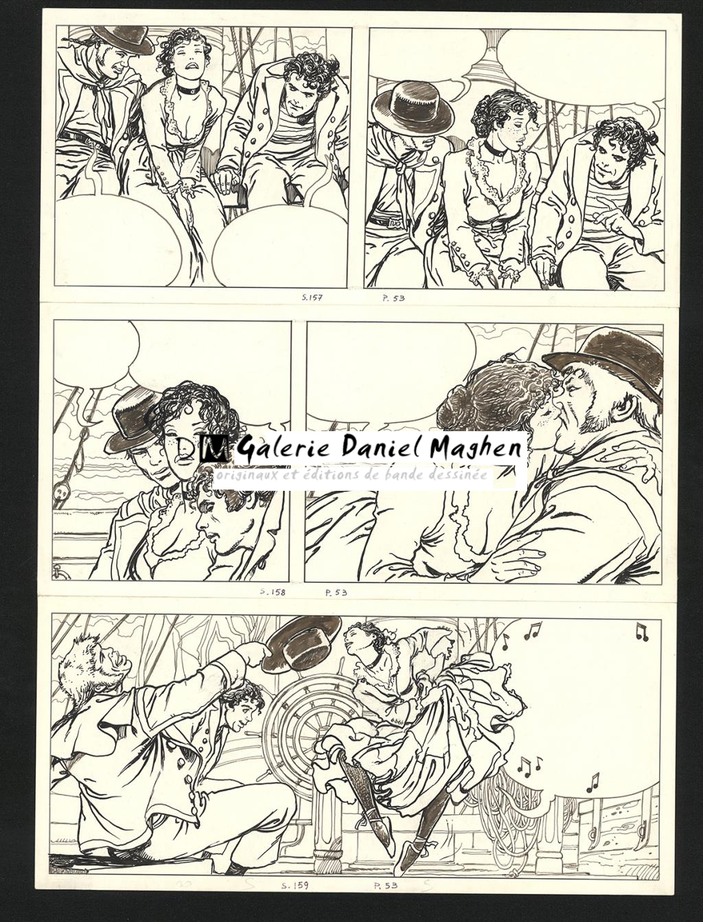 Planche originale n°53, prépubliée dans (À Suivre) n°83 d'avril 1993 - Milo Manara - Encre de Chine sur papier - 6125