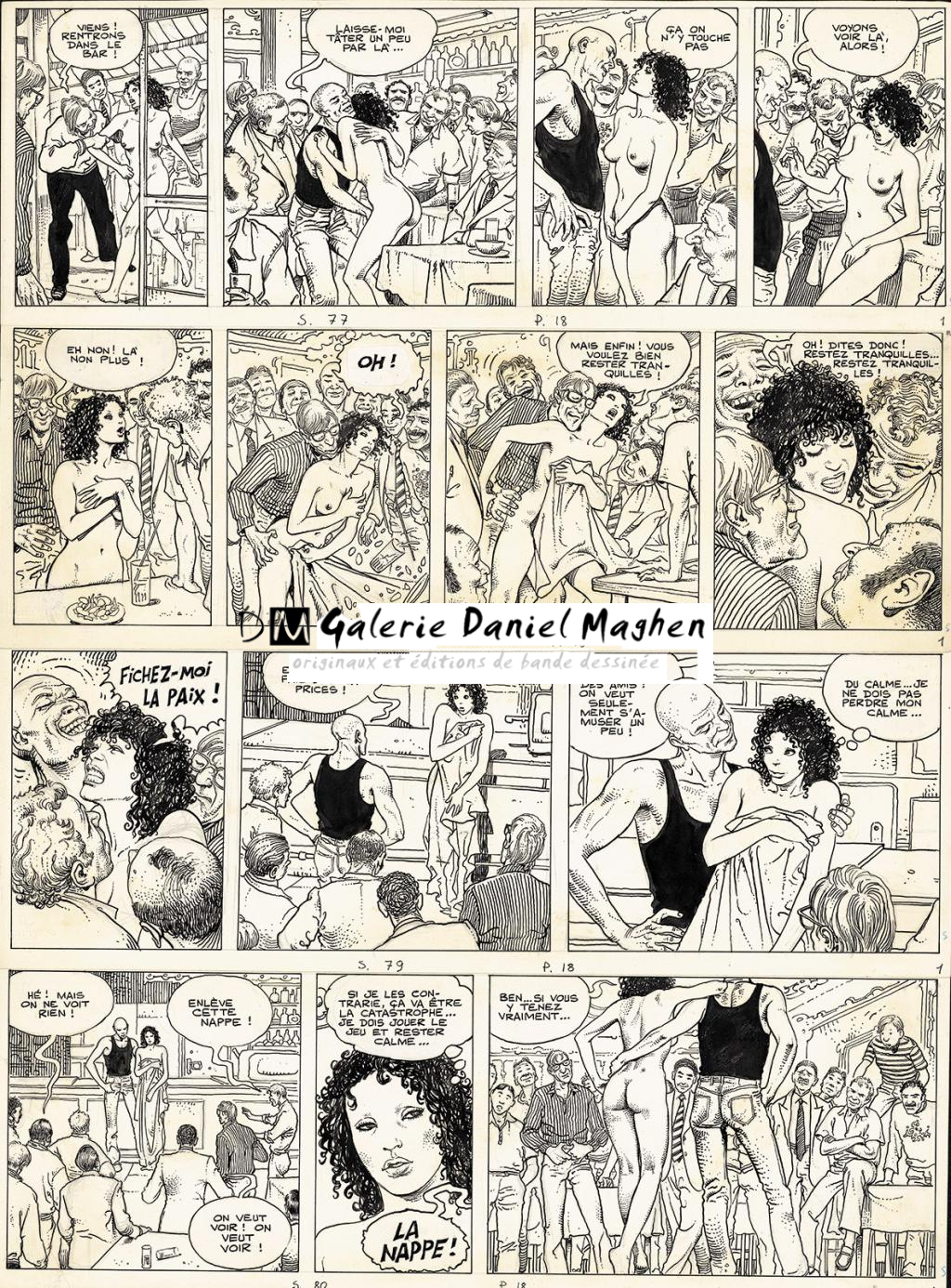 Planche originale n°20, prépubliée dans (A Suivre) n°27 d'avril 1980 - Milo Manara - Encre de Chine sur papier - 6122