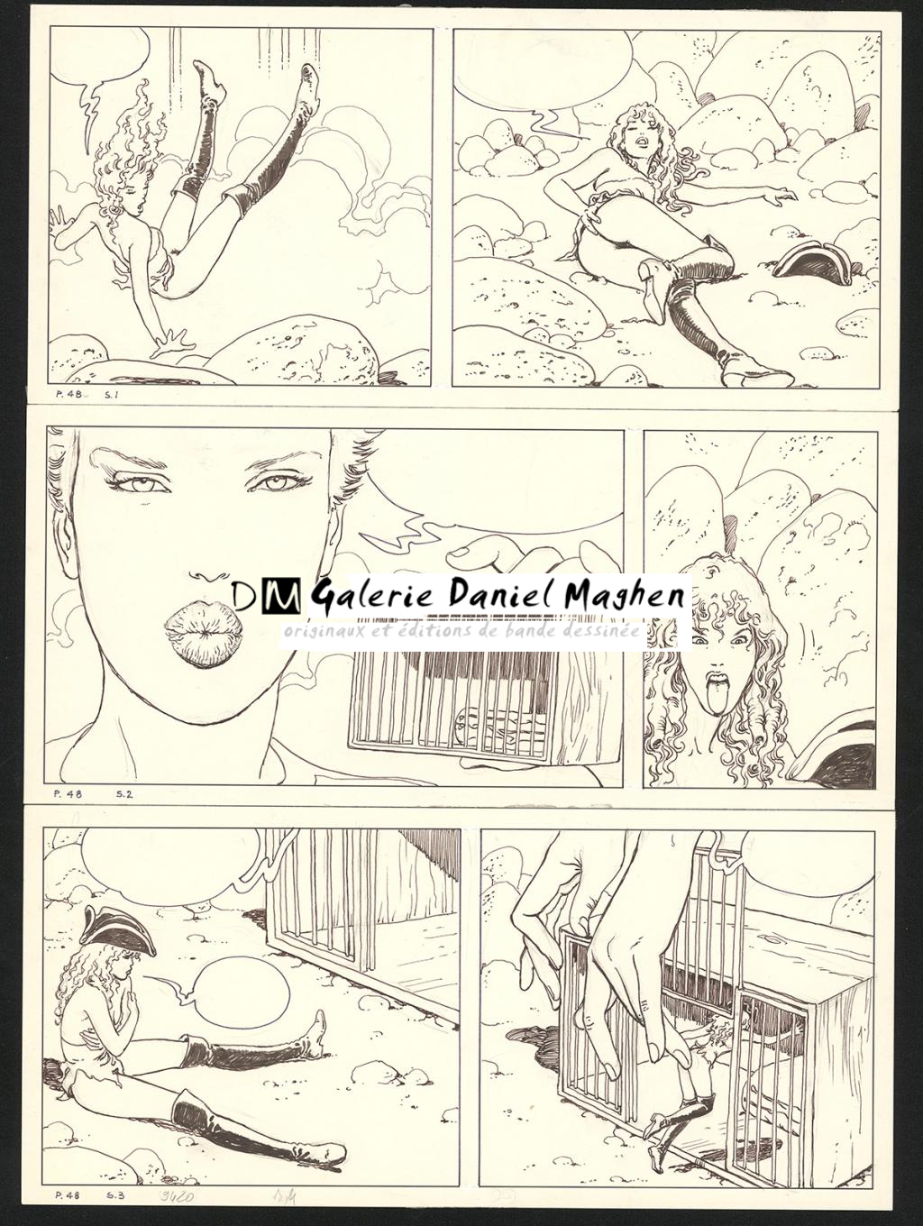 Planche originale n°48 - Milo Manara - Encre de Chine sur papier - 6123