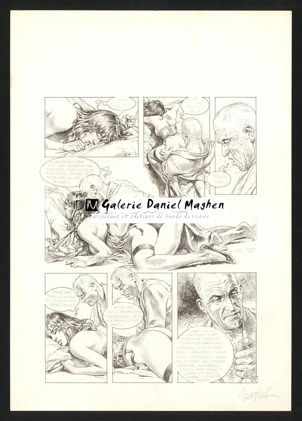 Planche originale n°39 - Paolo Serpieri - Encre de Chine et encre de couleur sur papier - 6124