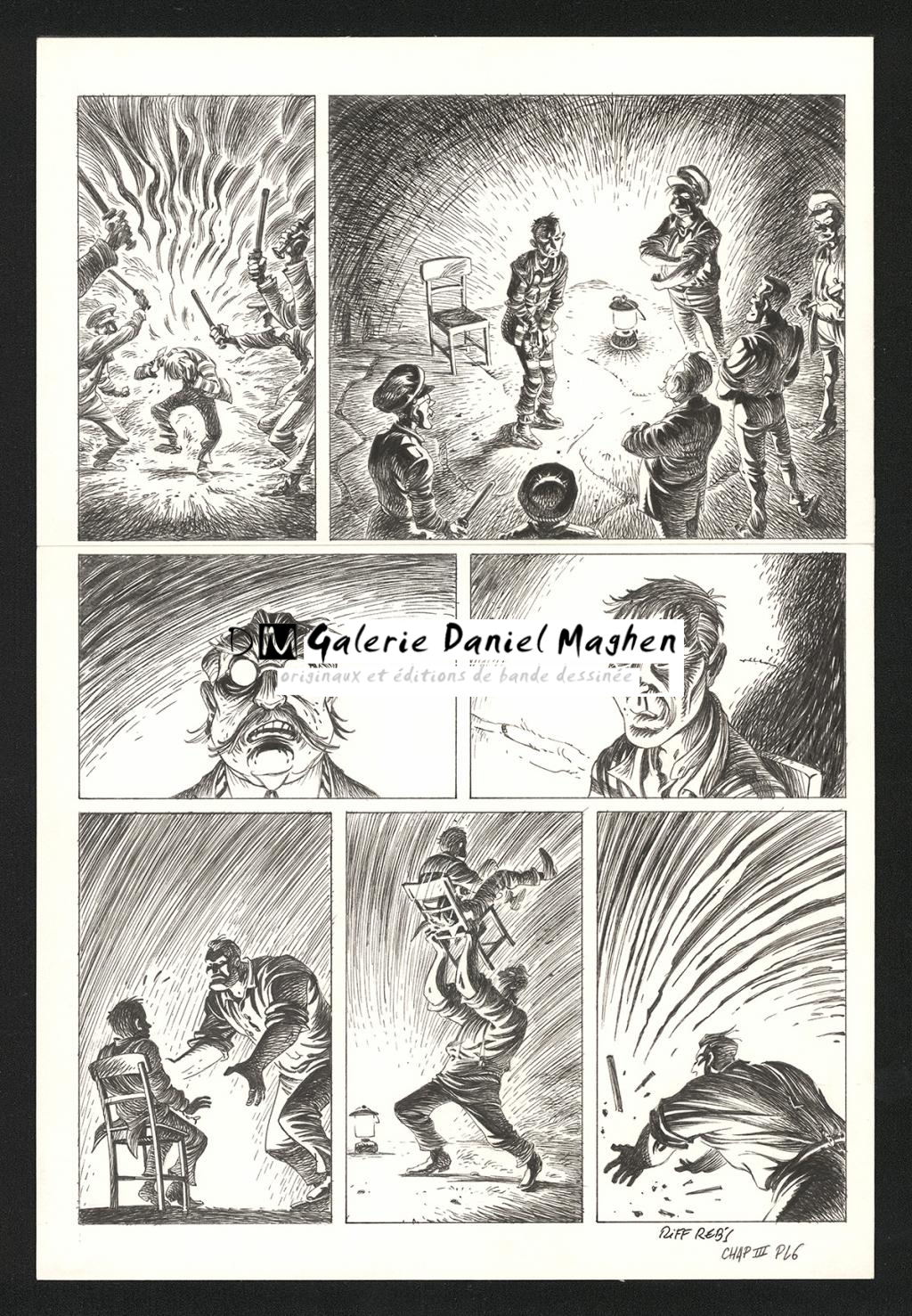 Planche originale n°6 du chapitre III - Riff Reb's - Encre de Chine et crayon sur papier - 6389