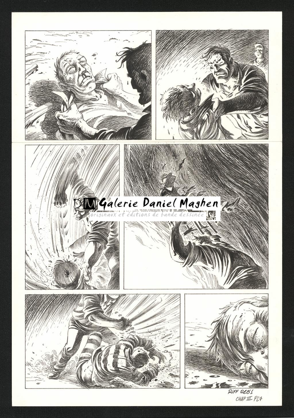 Planche originale n°7 du chapitre III - Riff Reb's - Encre de Chine et crayon sur papier - 6390