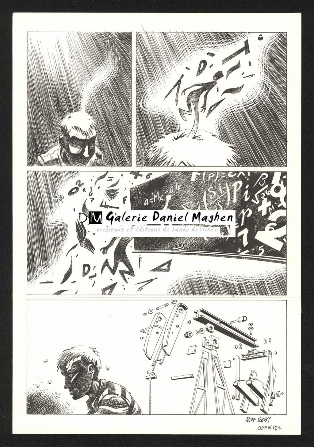 Planche originale n°2 du chapitre IV - Riff Reb's - Encre de Chine et crayon sur papier - 6391