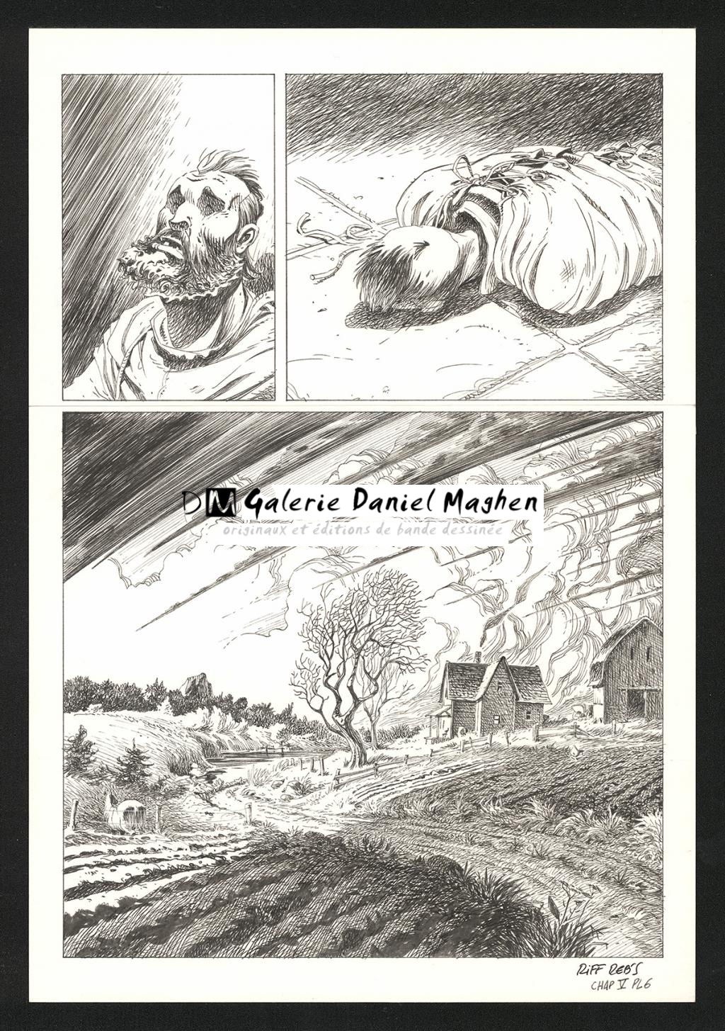 Planche originale n°6 du chapitre V - Riff Reb's - Encre de Chine et crayon sur papier - 6534
