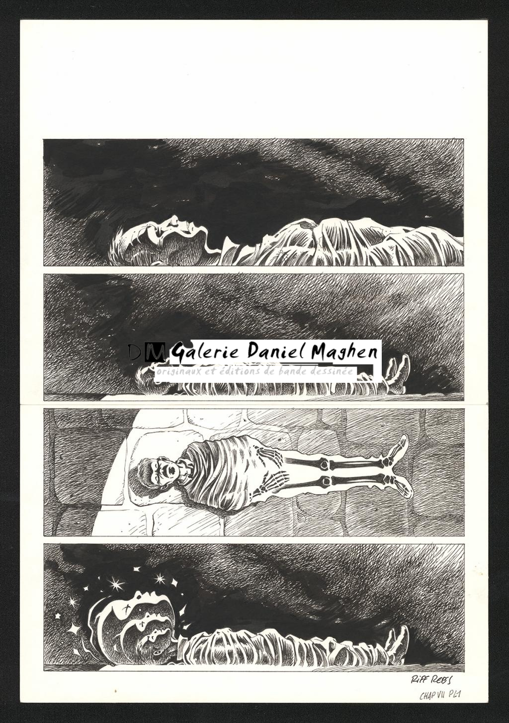 Planche originale n°1 du chapitre VII - Riff Reb's - Encre de Chine et crayon sur papier - 6503