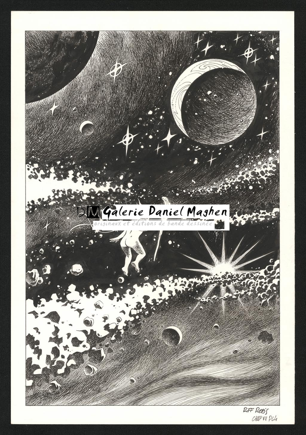 Planche originale n°4 du chapitre VII - Riff Reb's - Encre de Chine et crayon sur papier - 6535