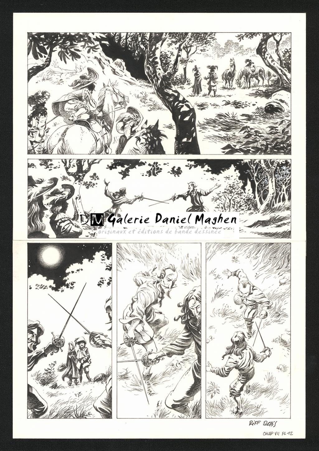 Planche originale n°12 du chapitre VII - Riff Reb's - Encre de Chine et crayon sur papier - 6396