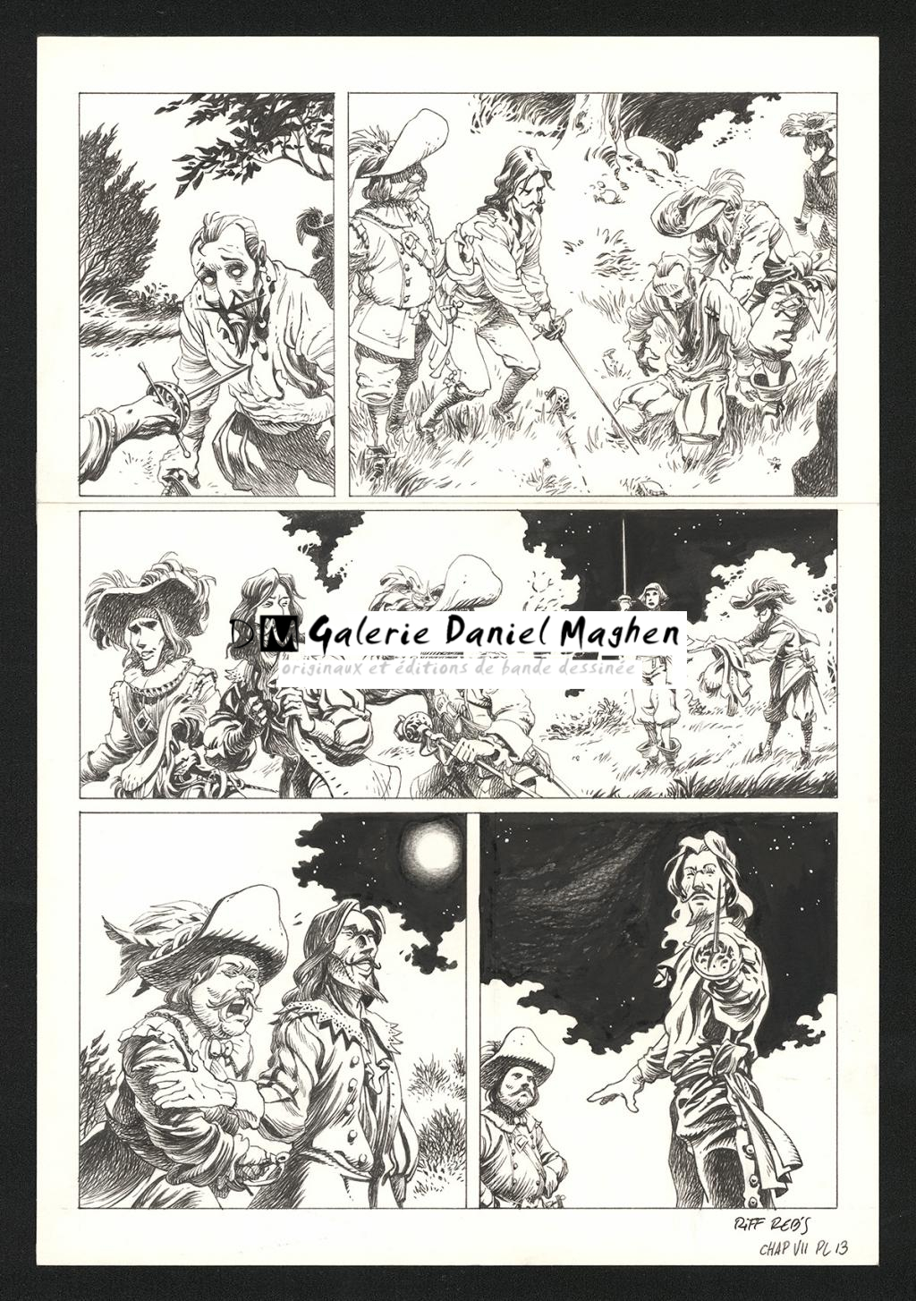 Planche originale n°13 du chapitre VII - Riff Reb's - Encre de Chine et crayon sur papier - 6397