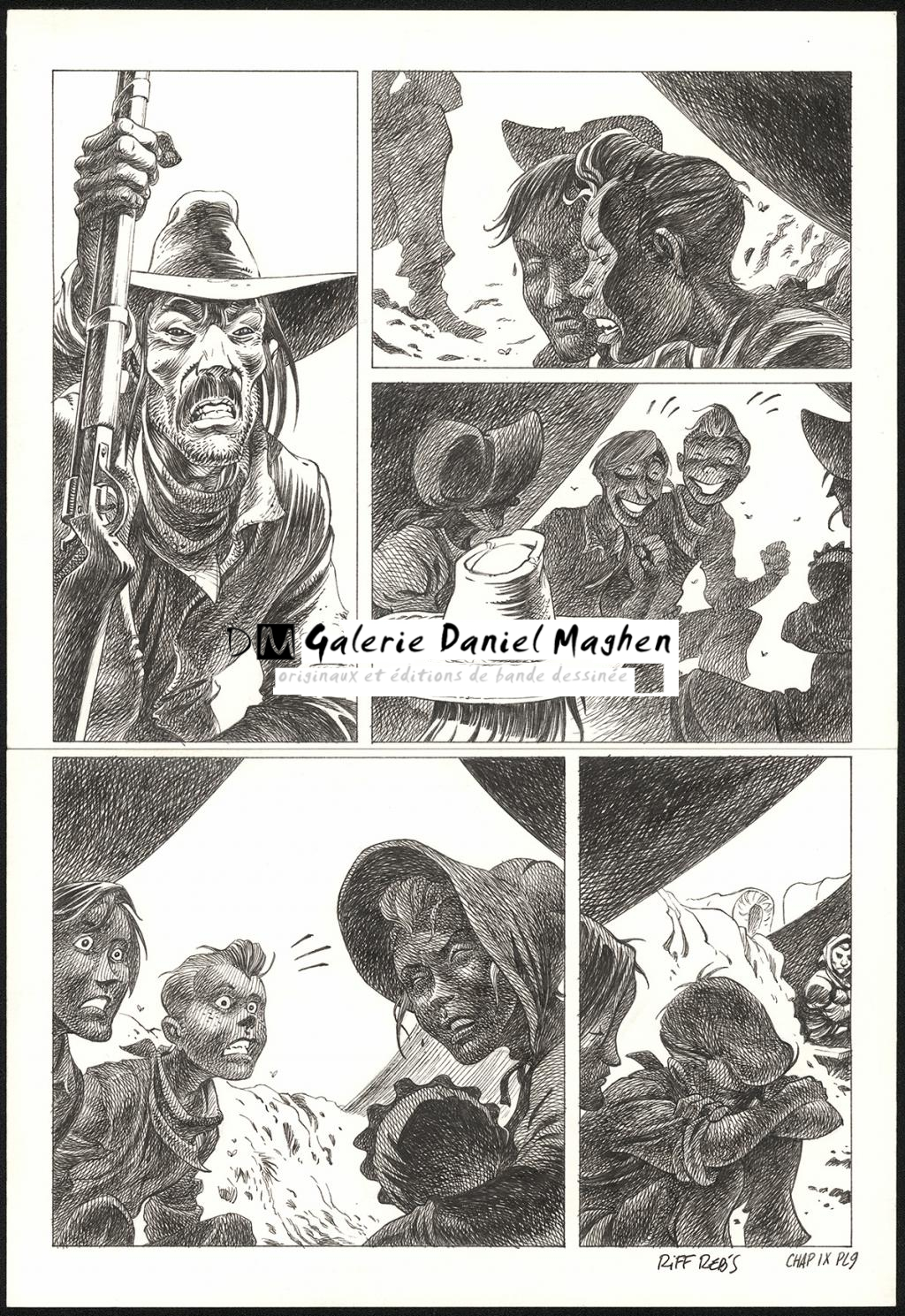 Planche originale n°9 du chapitre IX - Riff Reb's - Encre de Chine et crayon sur papier - 6400