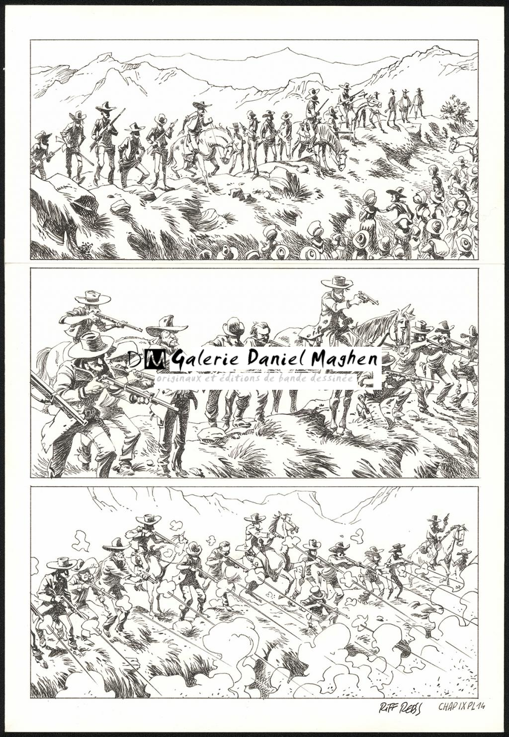 Planche originale n°14 du chapitre IX - Riff Reb's - Encre de Chine et crayon sur papier - 6401