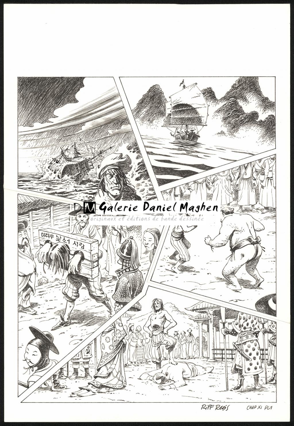 Planche originale n°1 du chapitre XI - Riff Reb's - Encre de Chine et crayon sur papier - 6403