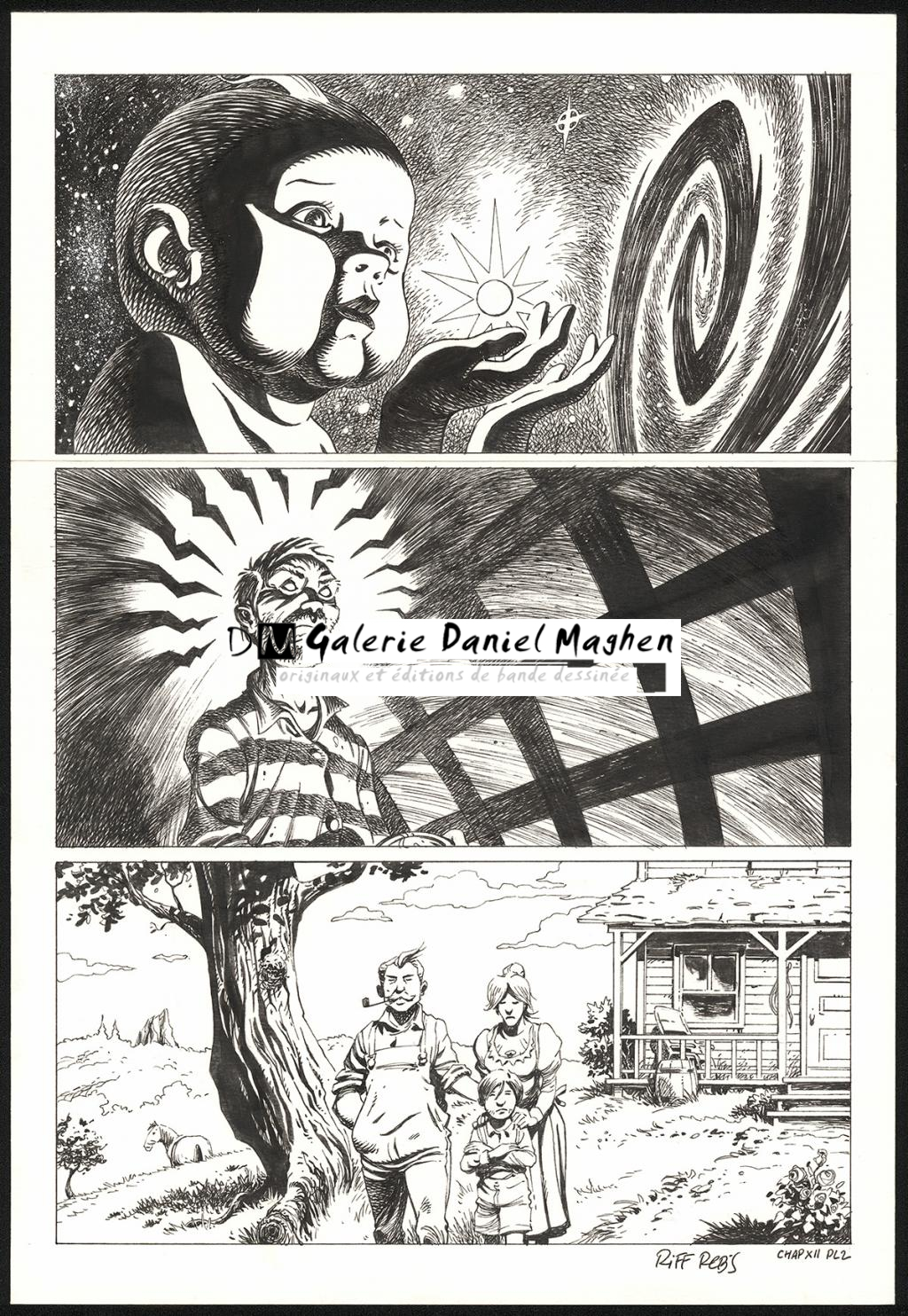 Planche originale n°2 du chapitre XII - Riff Reb's - Encre de Chine et crayon sur papier - 6510