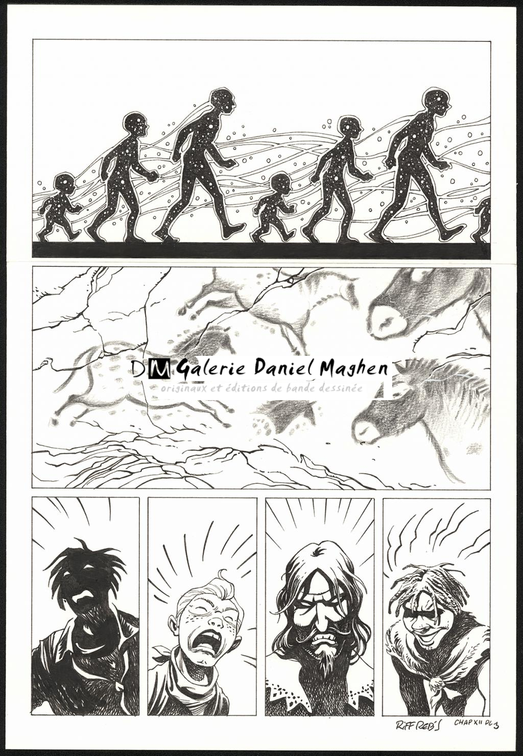 Planche originale n°3 du chapitre XII - Riff Reb's - Encre de Chine et crayon sur papier - 6404