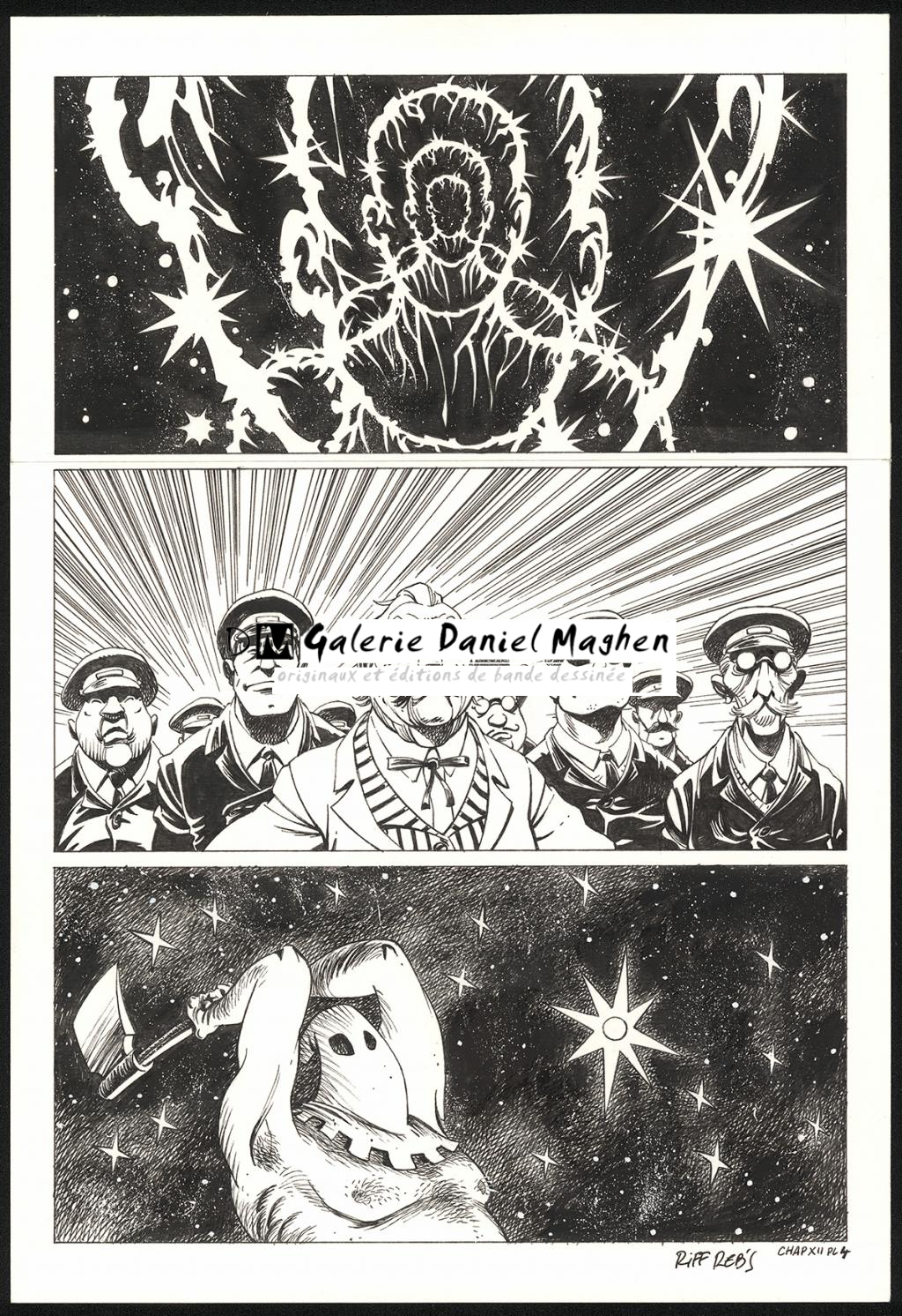 Planche originale n°4 du chapitre XII - Riff Reb's - Encre de Chine et crayon sur papier - 6512