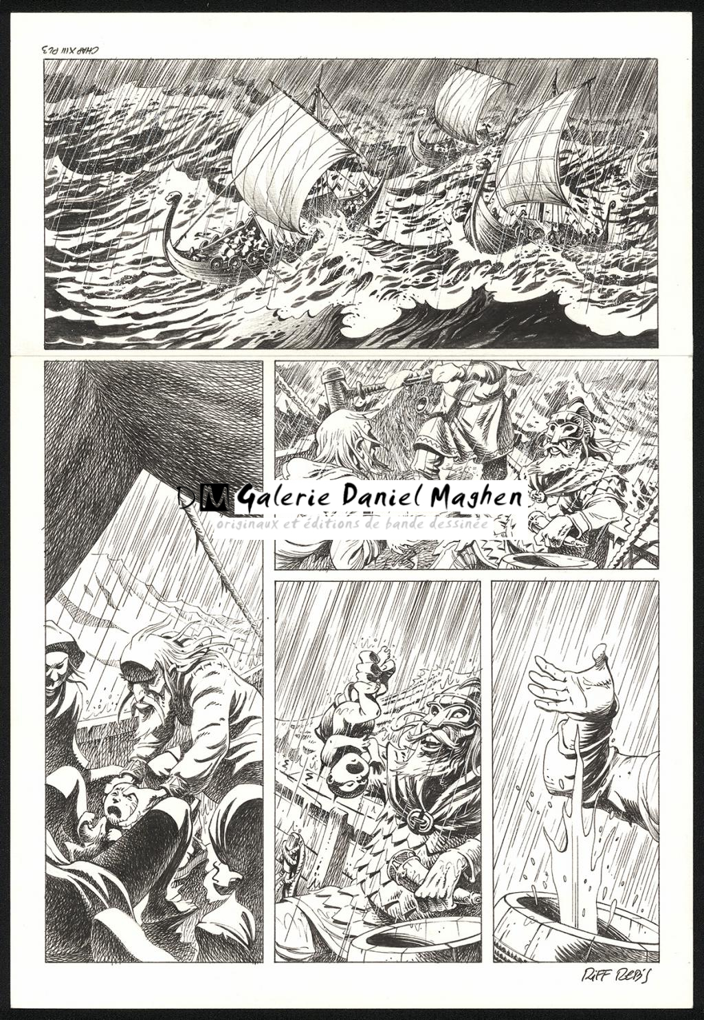 Planche originale n°3 du chapitre XIII - Riff Reb's - Encre de Chine et crayon sur papier - 6406