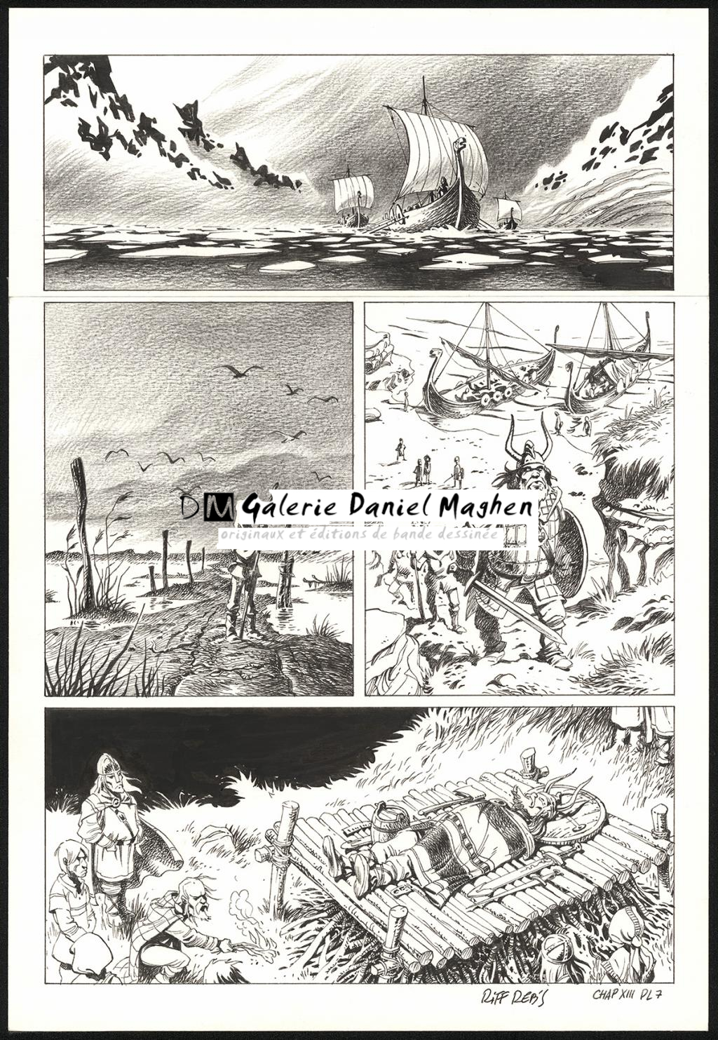 Planche originale n°7 du chapitre XIII - Riff Reb's - Encre de Chine et crayon sur papier - 6407