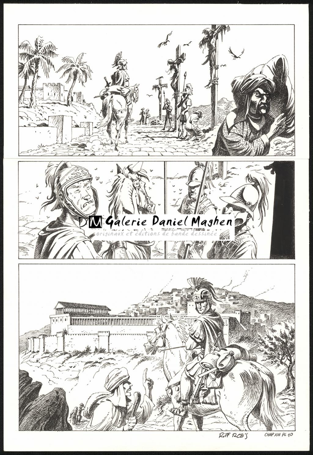 Planche originale n°10 du chapitre XIII - Riff Reb's - Encre de Chine et crayon sur papier - 6408