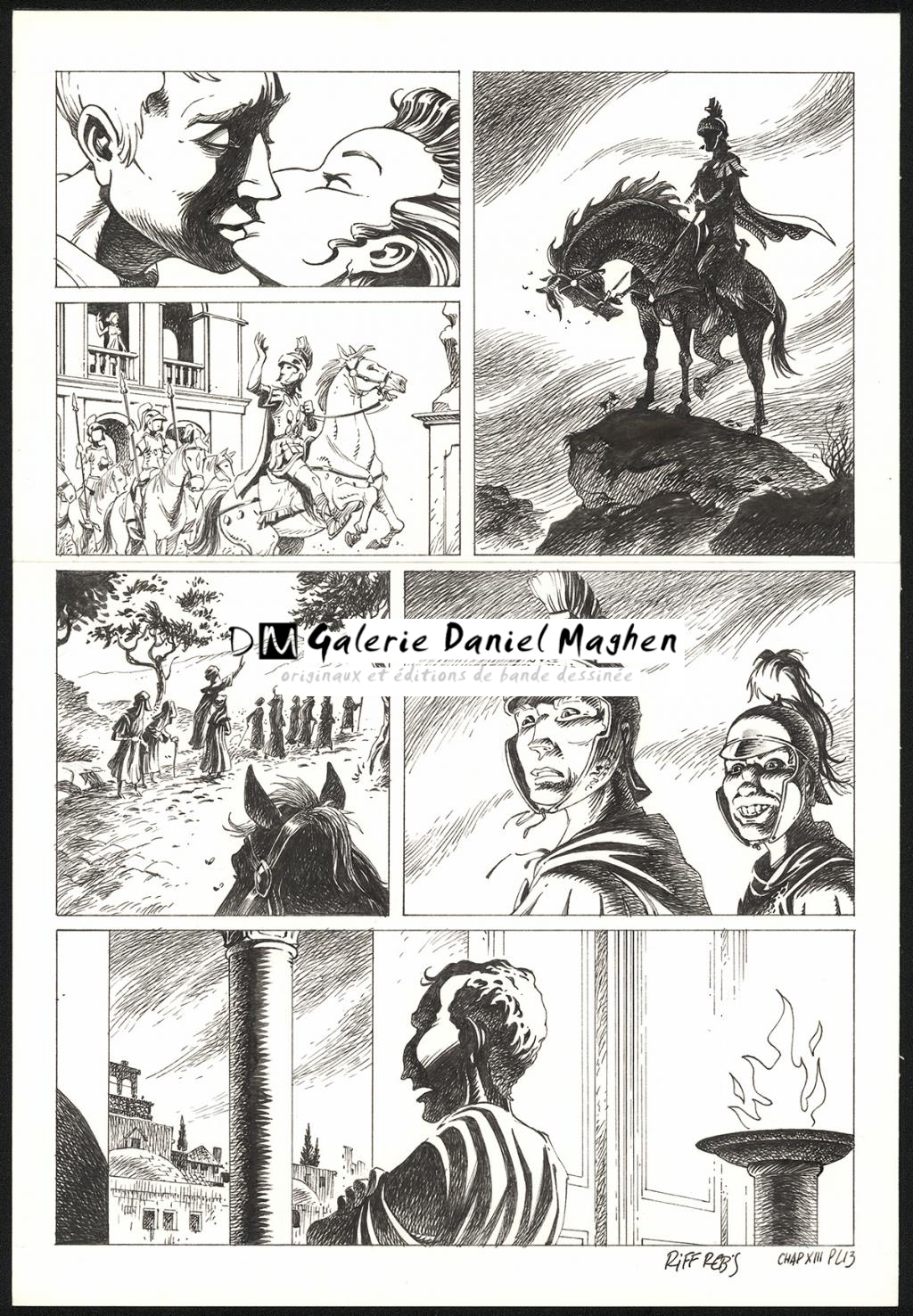 Planche originale n°13 du chapitre XIII - Riff Reb's - Encre de Chine et crayon sur papier - 6517