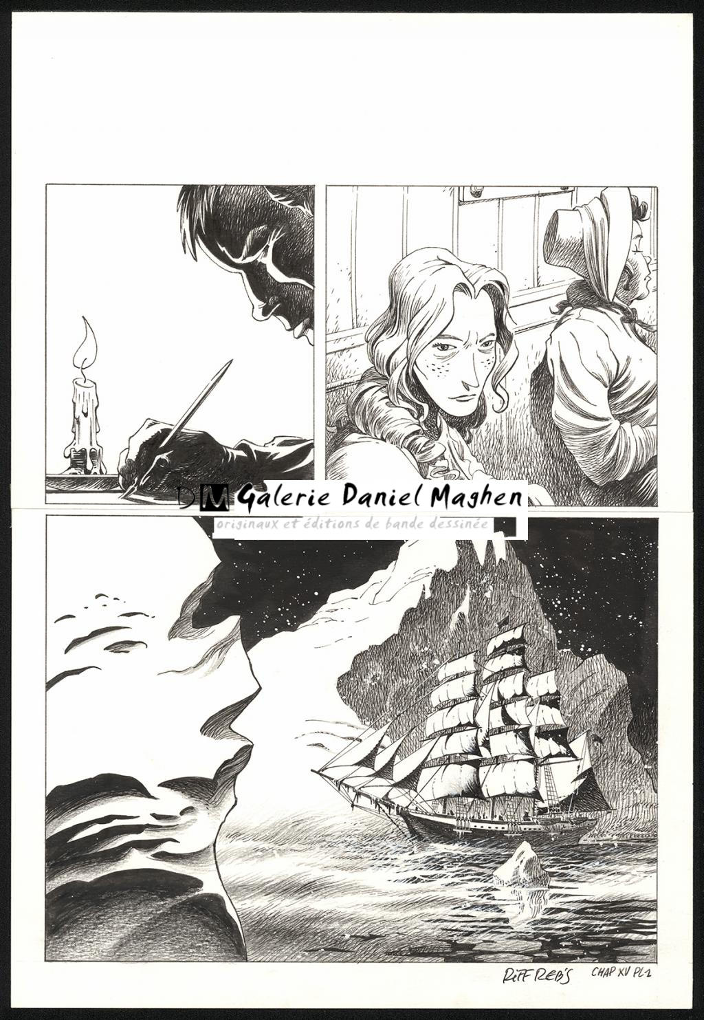 Planche originale n°1 du chapitre XV - Riff Reb's - Encre de Chine et crayon sur papier - 6519