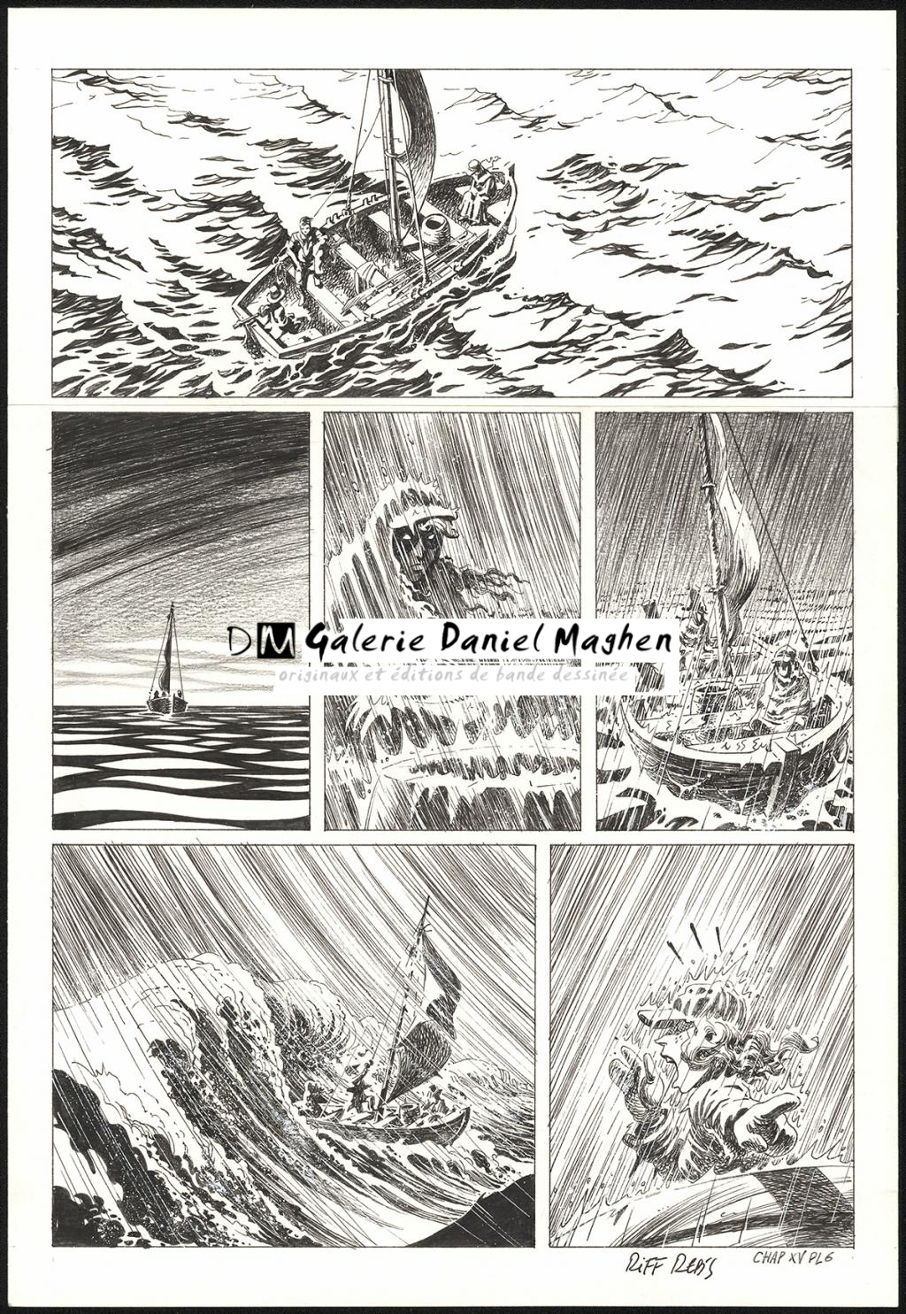 Planche originale n°6 du chapitre XV - Riff Reb's - Encre de Chine et crayon sur papier - 6520