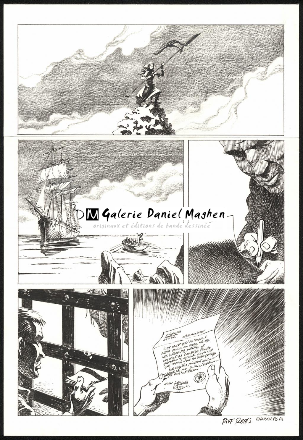 Planche originale n°14 du chapitre XV - Riff Reb's - Encre de Chine et crayon sur papier - 6413