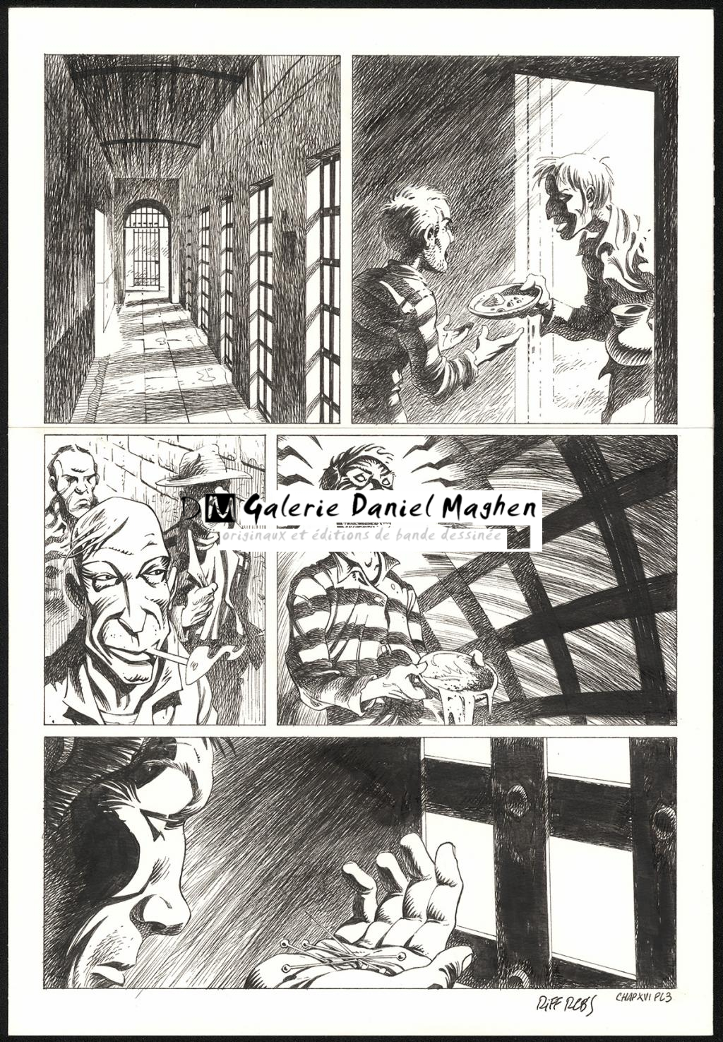 Planche originale n°3 du chapitre XVI - Riff Reb's - Encre de Chine et crayon sur papier - 6415