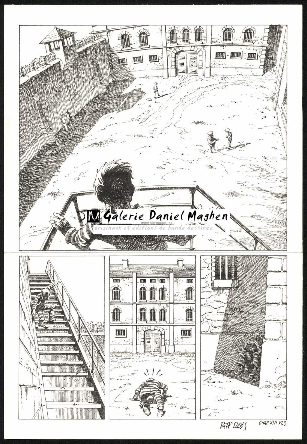 Planche originale n°5 du chapitre XVI - Riff Reb's - Encre de Chine et crayon sur papier - 6523