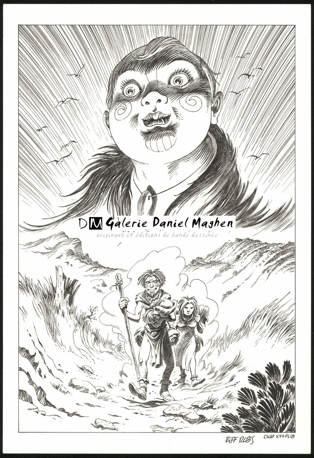 Planche originale n°18 du chapitre XVII - Riff Reb's - Encre de Chine et crayon sur papier - 6419